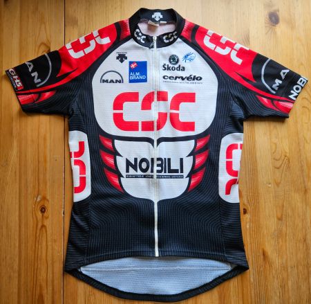 Radtrikot Team CSC 2009 Descente Gr. L Velo Radsport Trikot