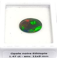 1x Opale noire ovale 11x9 mm - 1.47 ct - Valeur 130.- Fr