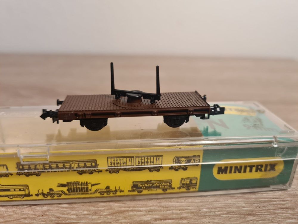 Märklin Tin-Plate Spur 0, Langholzwagen 4-achsig Nr. 1961 G (Neuf avec
