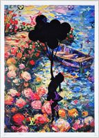 Death NYC Pop Art Druck " Monet Floral Banksy Balloon Girl