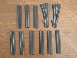Märklin C-Gleis H0 Set – 9x Gerade + 2x Weiche – 11-teilig