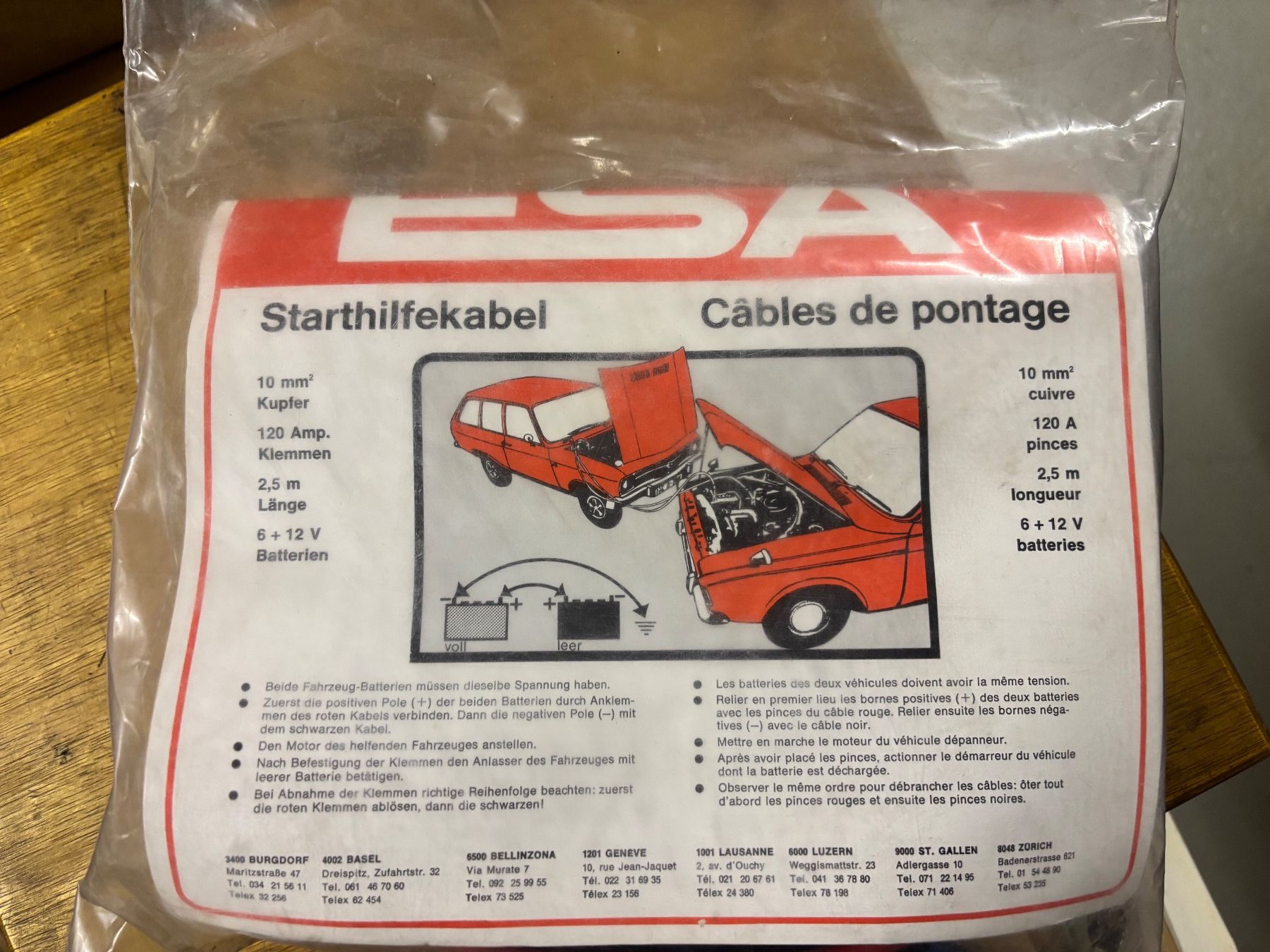 Cavi: ESA Starthilfekabel 120A, 2,5 Meter – Nuovo e nell'imballaggio originale da St. Gallen venduto da always-a-good-buy