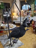 Papagei Schwarz glitzer in Rahmen zum Hängen