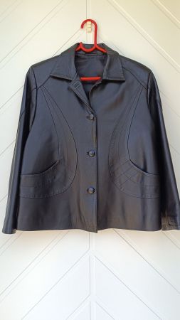 VESTE CUIR SOUPLE, NEUVE, T. 36/38,  NOIRE