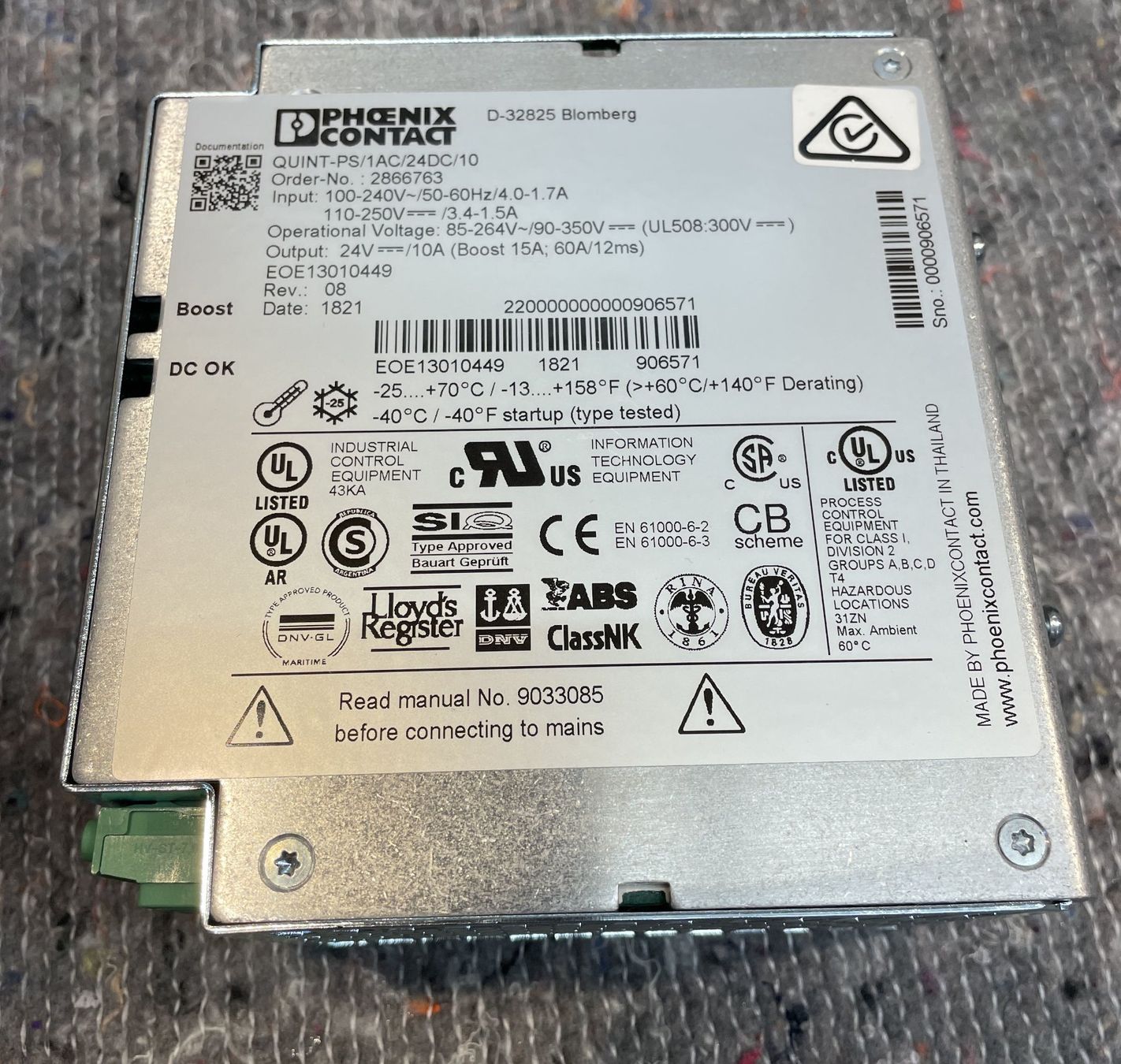 Phoenix Contact Elektronikbauteile: Phoenix Contact QUINT-PS/1AC/24DC/10 Netzteil – Gebraucht aus Mörigen von Q4 1