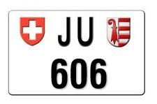 Insegne: Plaque moto JU 606 – Nuovo e nell'imballaggio originale da Delémont venduto da OVJ