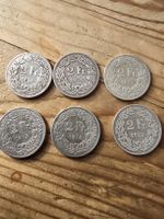 2 Franken 1875 Helvetia Silber Muenzen 6 Stk