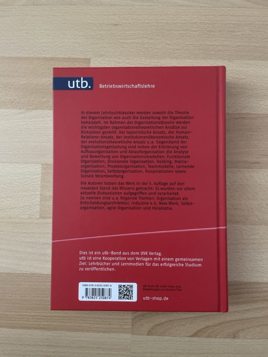 Livres: Organisation - Theorie und Gestaltung – Neuf (Voir description) à Neuenkirch par leana_gloggner 1