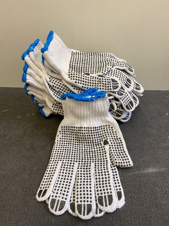 STRICKHANDSCHUHE MIT BLAUEN PU-Noppen Korla - rutschfeste Arbeitshandschuhe D2D EUR 9,39 - DE
