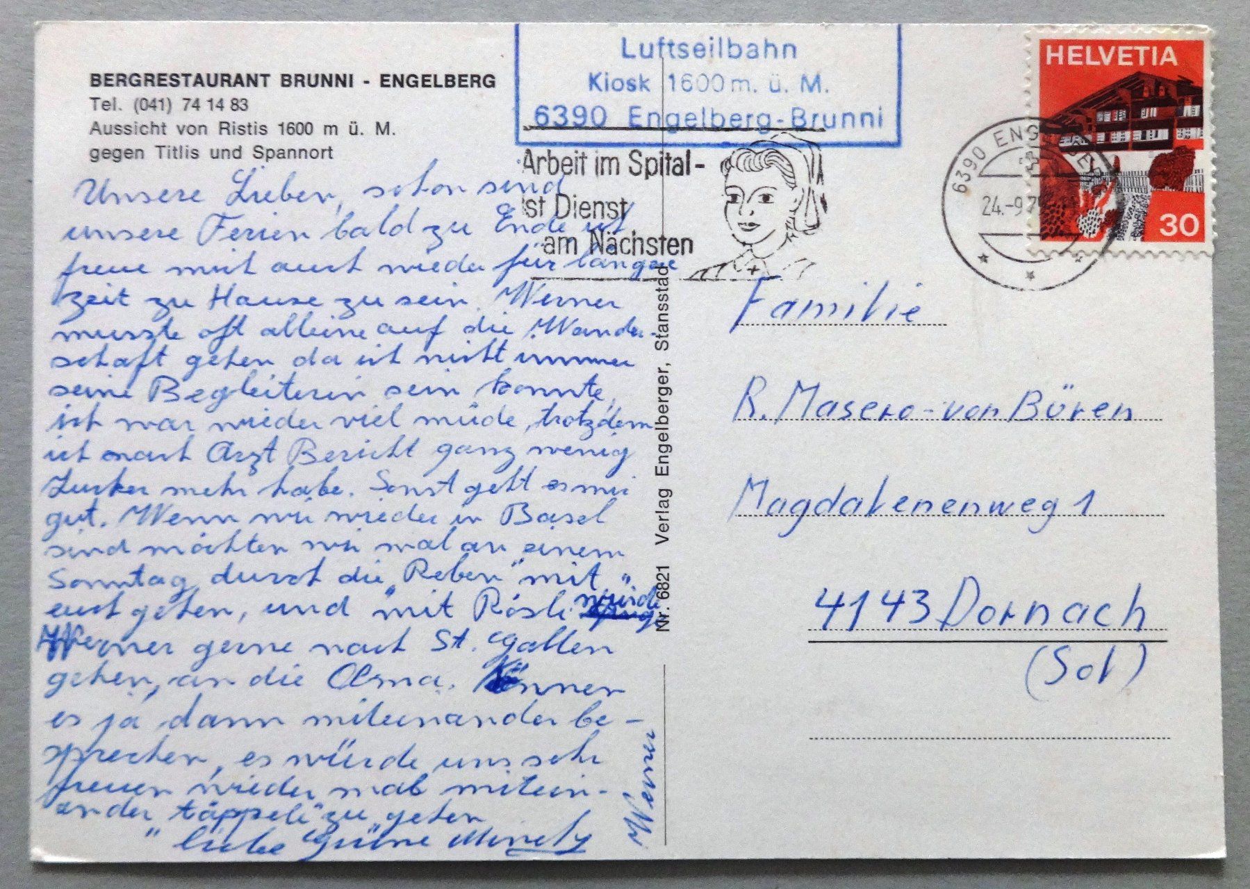 Cartoline postali: Bergrestaurant Brunni - Engelberg – Usato da Fétigny venduto da Billy2miny 1