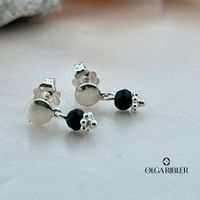 Kleine Onyx Ohrstecker – Sterling Silber