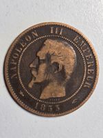 Münze Napoleon III Kaiser 1855 Dix Centimes Frankreich