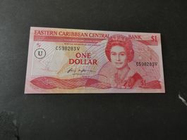 East Caribbean States, 1 Dollar -   ungefaltet