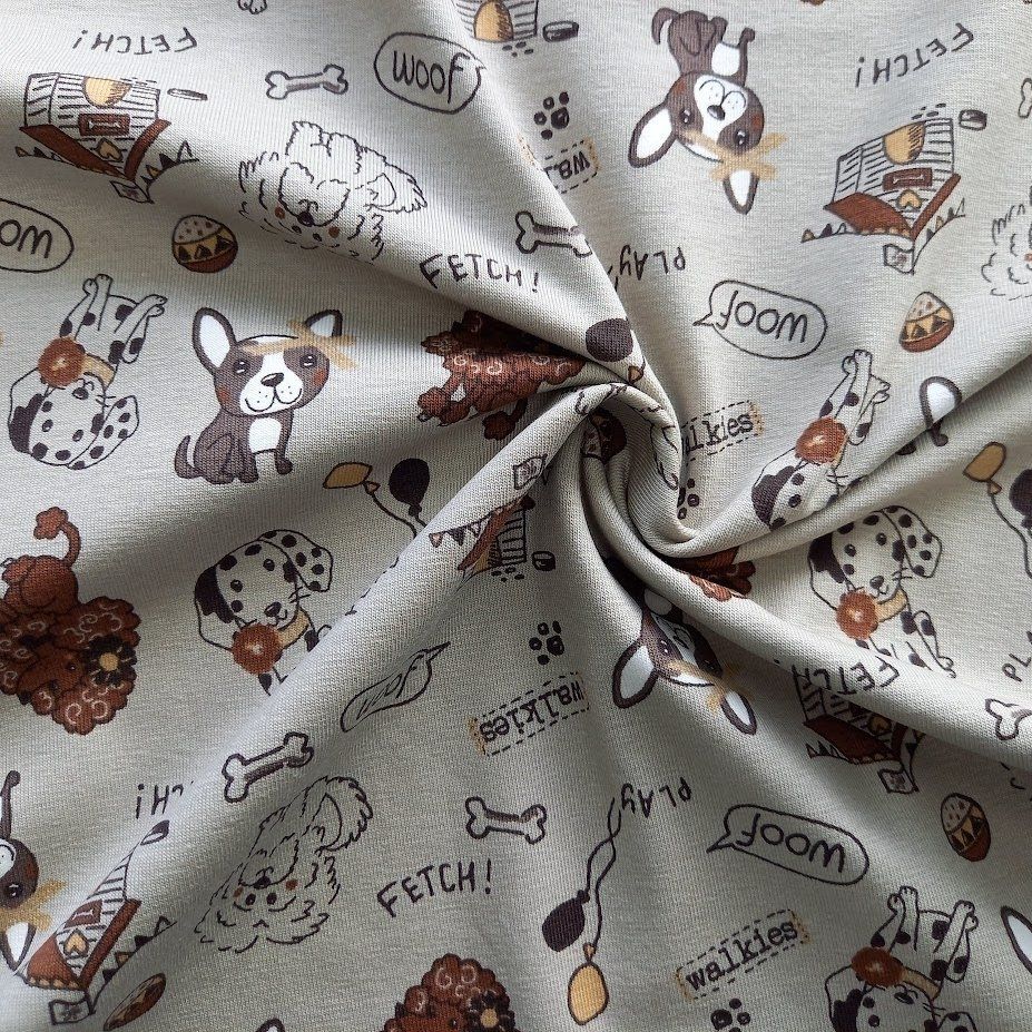 Tessuti: Jersey Hunde beige – Nuovo e nell'imballaggio originale da Winterthur venduto da Kimbana 2