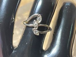 Gold ring 💍-oro bianco con zirconi-tg 55👌👌
