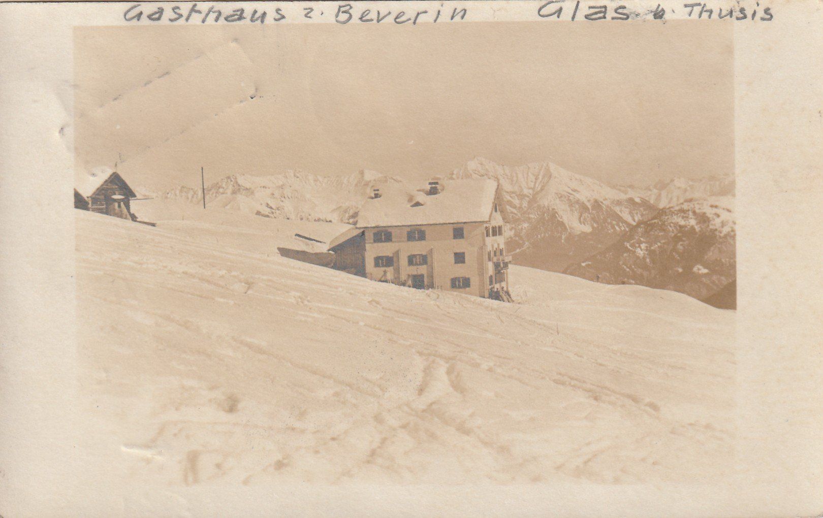 Cartoline postali: Glas bei Thusis Gasthaus Beverin – Usato da Rorschacherberg venduto da fratovi2