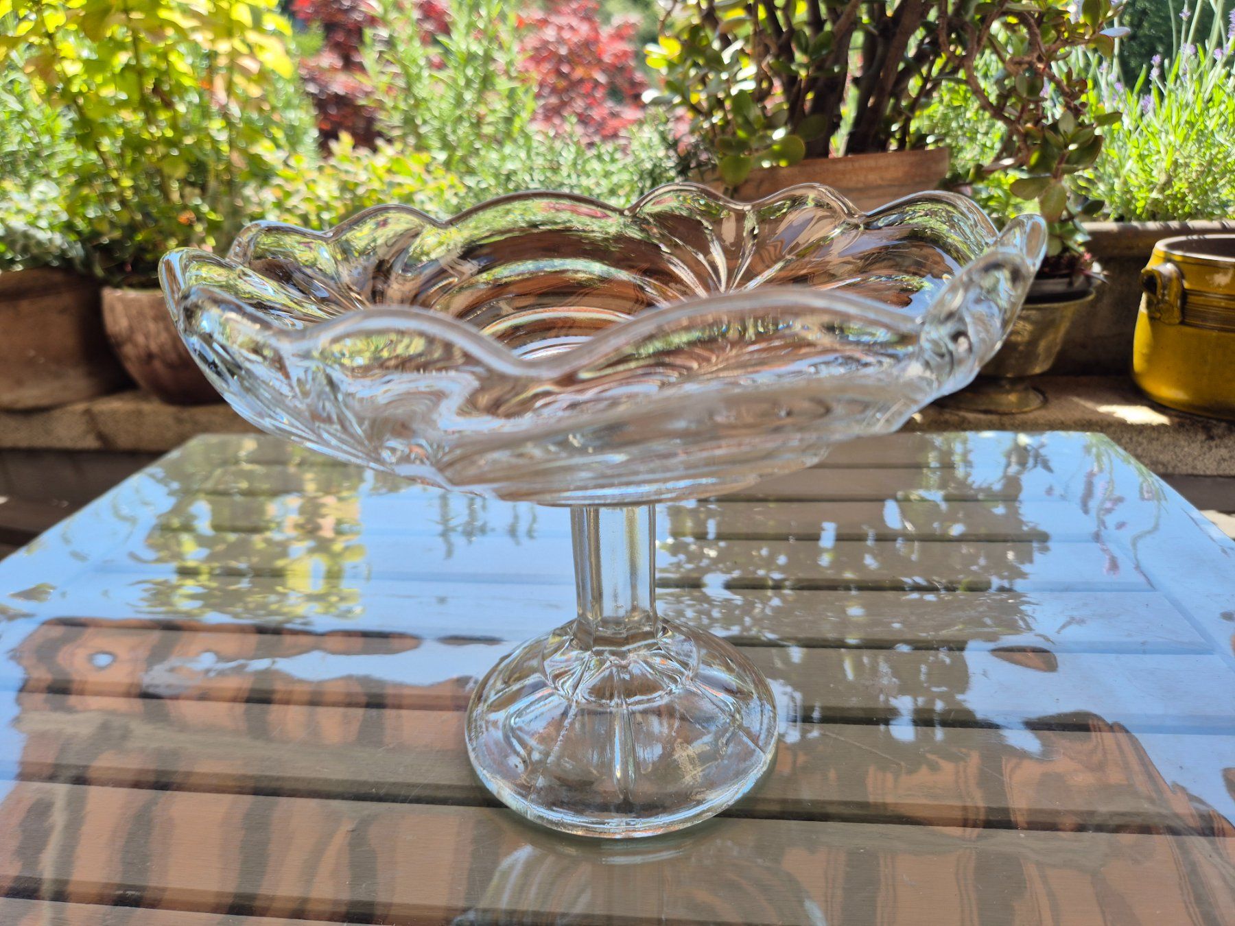 Ciotole: Glas Schale mit Fuss, vintage – Usato da Bern venduto da aronari 1