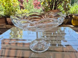Glas Schale mit Fuss, vintage
