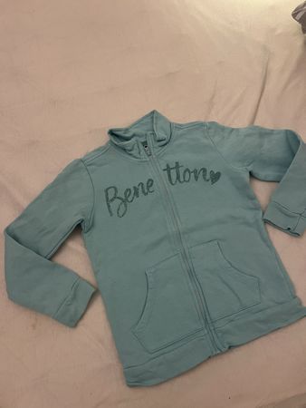 BENETTON HOODIE JACKE TÜRKIS GR 110