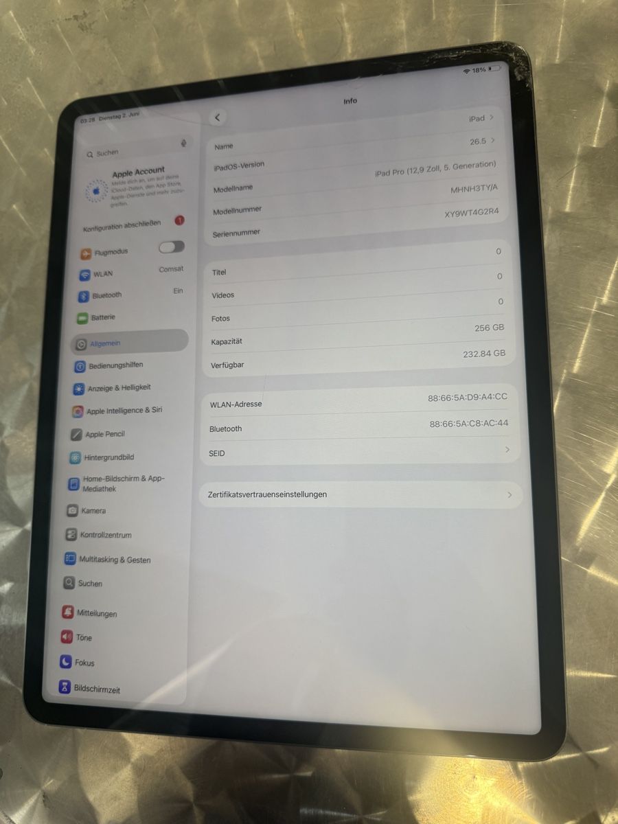 Apple Tablet PC: iPad Pro 12.9" 5ème génération 256GB gris sidéral – Difettoso da Bern venduto da Picatcho 5