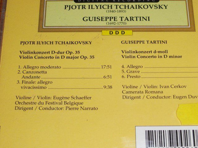 CD: Eugène Schaeffer, Ivan Serkov - G. Tartini, P. Tchaikovsky – Usato da Unterbäch venduto da dadin 2