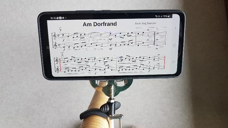 Strumenti musicali: Alphorn Notenhalter / Smartphone-Halter – Nuovo e nell'imballaggio originale da Davos-Platz venduto da musikhauskollegger 2