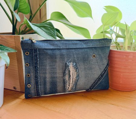 Handgemachte Denim-Clutch