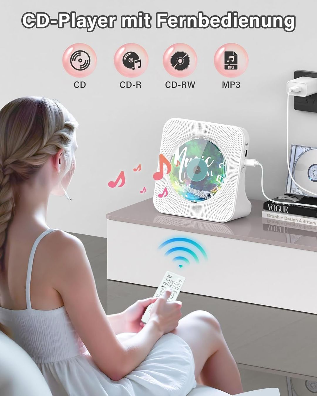 Tragbarer Mediaplayer: CD-Player tragbar mit Bluetooth Fernbedienung – Neu und originalverpackt aus St. Gallen von VerkaufsMaus50 1