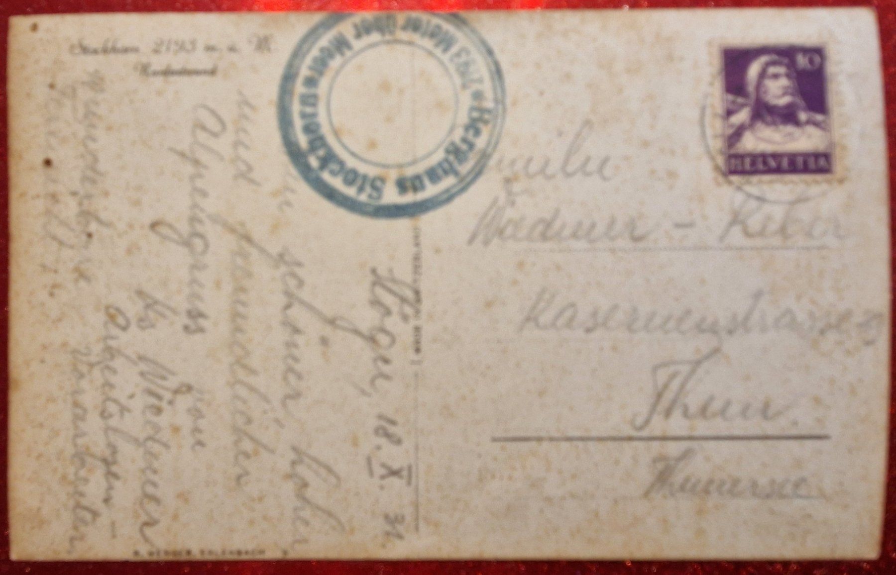 Cartoline postali: Stockhorn 1931 – Usato da Melchnau venduto da Fishel 1