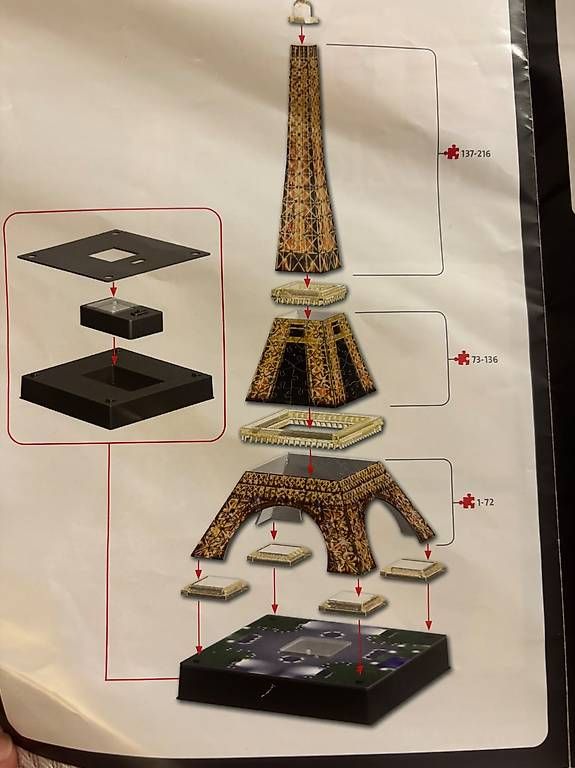 Puzzles: 3D-Puzzle Ravensburger Eiffelturm mit LED-Licht – Gebraucht aus Meilen von milasandra 1