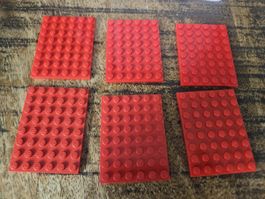 lego 3036 lot de 6 pièces Red Plate 6 x 8