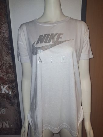 "Nike Air" T-Shirt Weiss / Grau Gr. S Sport Top Kurzarm