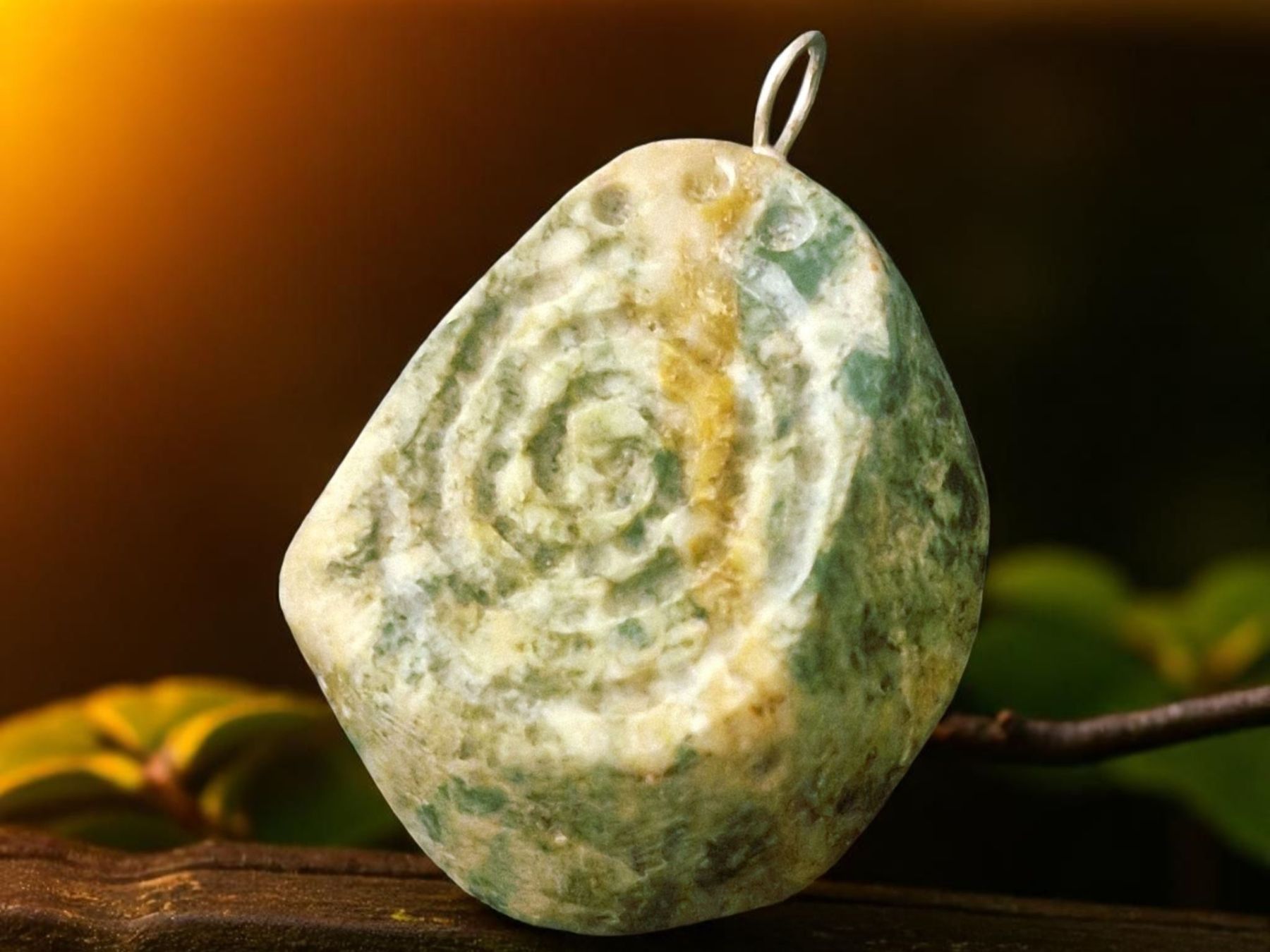 Ciondoli: Anhänger Allalin-Gabbro mit gravierter Spirale – Nuovo e nell'imballaggio originale da Aarau venduto da Schmuckhoehle_MD 3