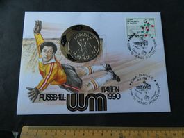 Ungarn 1988, 100 Forint - Münzbrief Fussball WM
