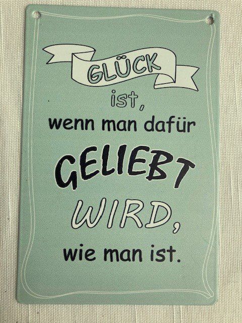 Tutte le decorazioni: Deko-Blechschild mit Alltagsweisheit – Usato da Rüti ZH venduto da Tredeschin