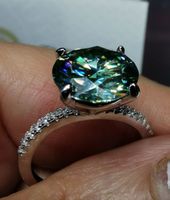 Bague argent avec diamant de moissanite de 5 ct certifié GRA