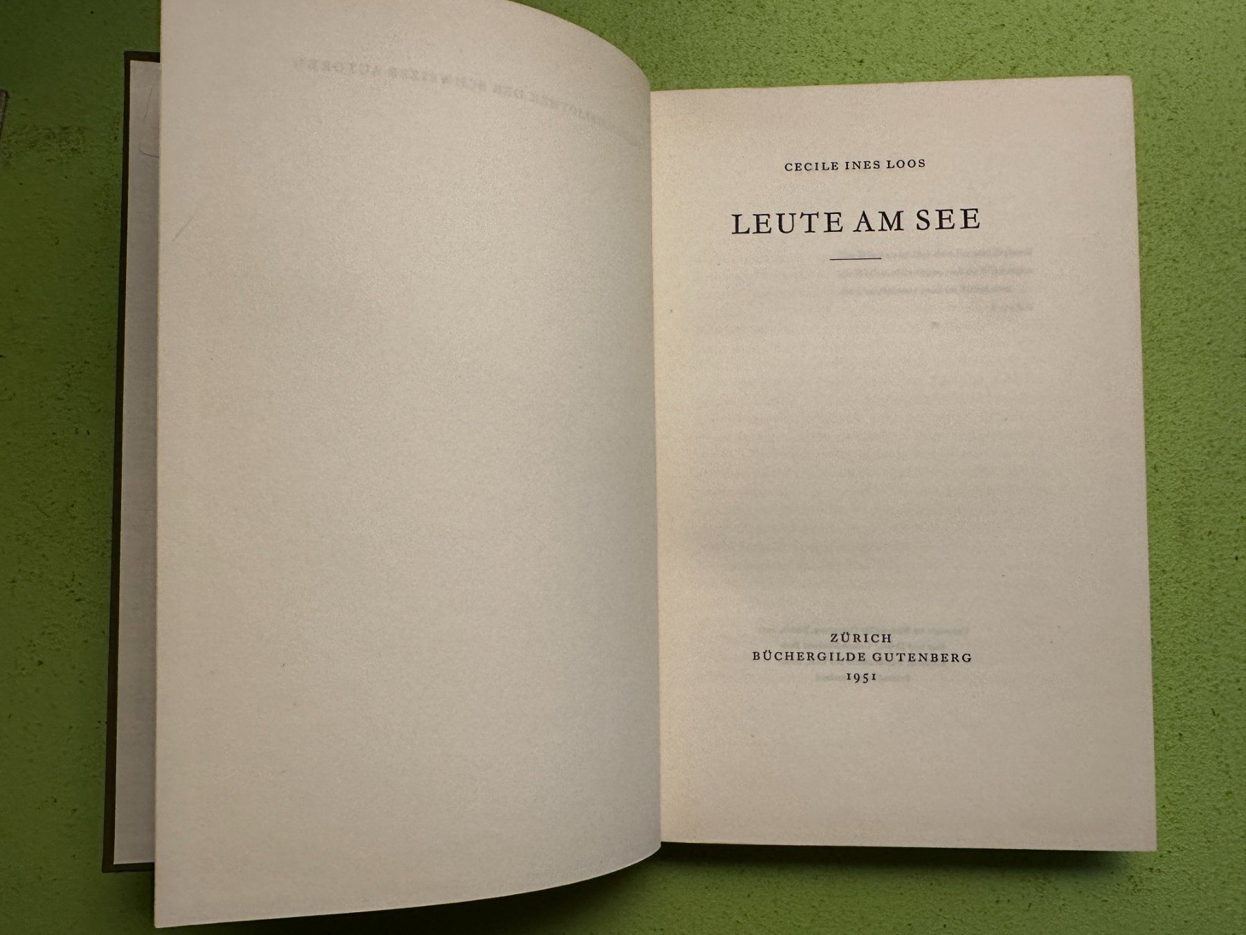 Bücher: Cécile Ines Loos: Leute am See – Gebraucht aus Zürich von allp 1