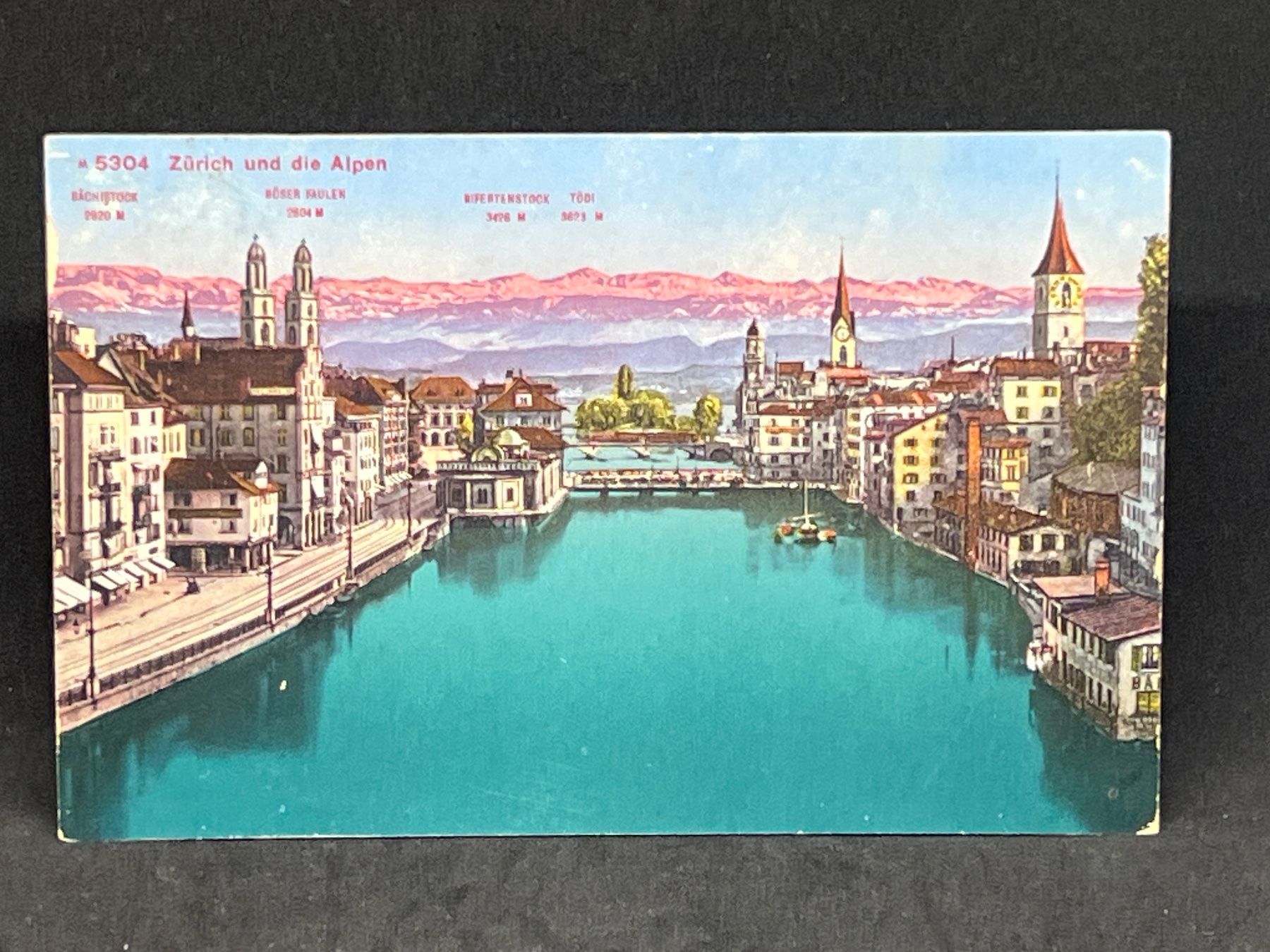 Cartoline postali: Zürich und die Alpen – Usato da Widnau venduto da Brusi9