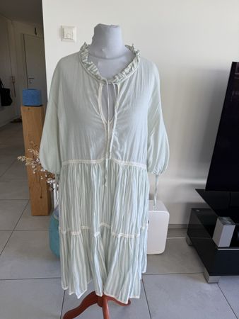 Alessia Santi Kleid gestreift hellblau Grösse 46 IT/40 EU