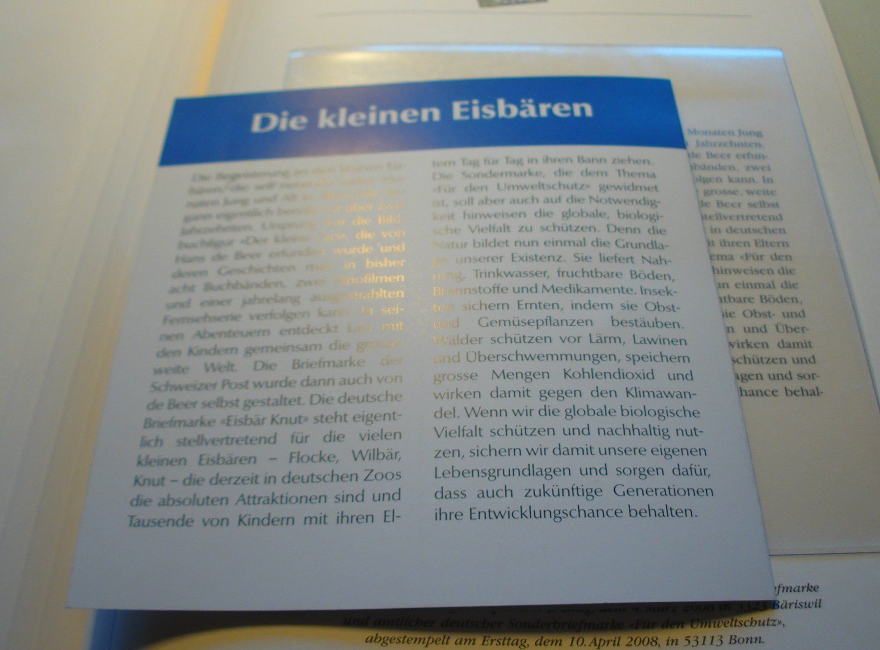 Alle Briefmarken: Folder "Die Kleinen Eisbären" 2008, Schweiz/Deutschland – Gebraucht aus Niederwil AG von morostahu 3