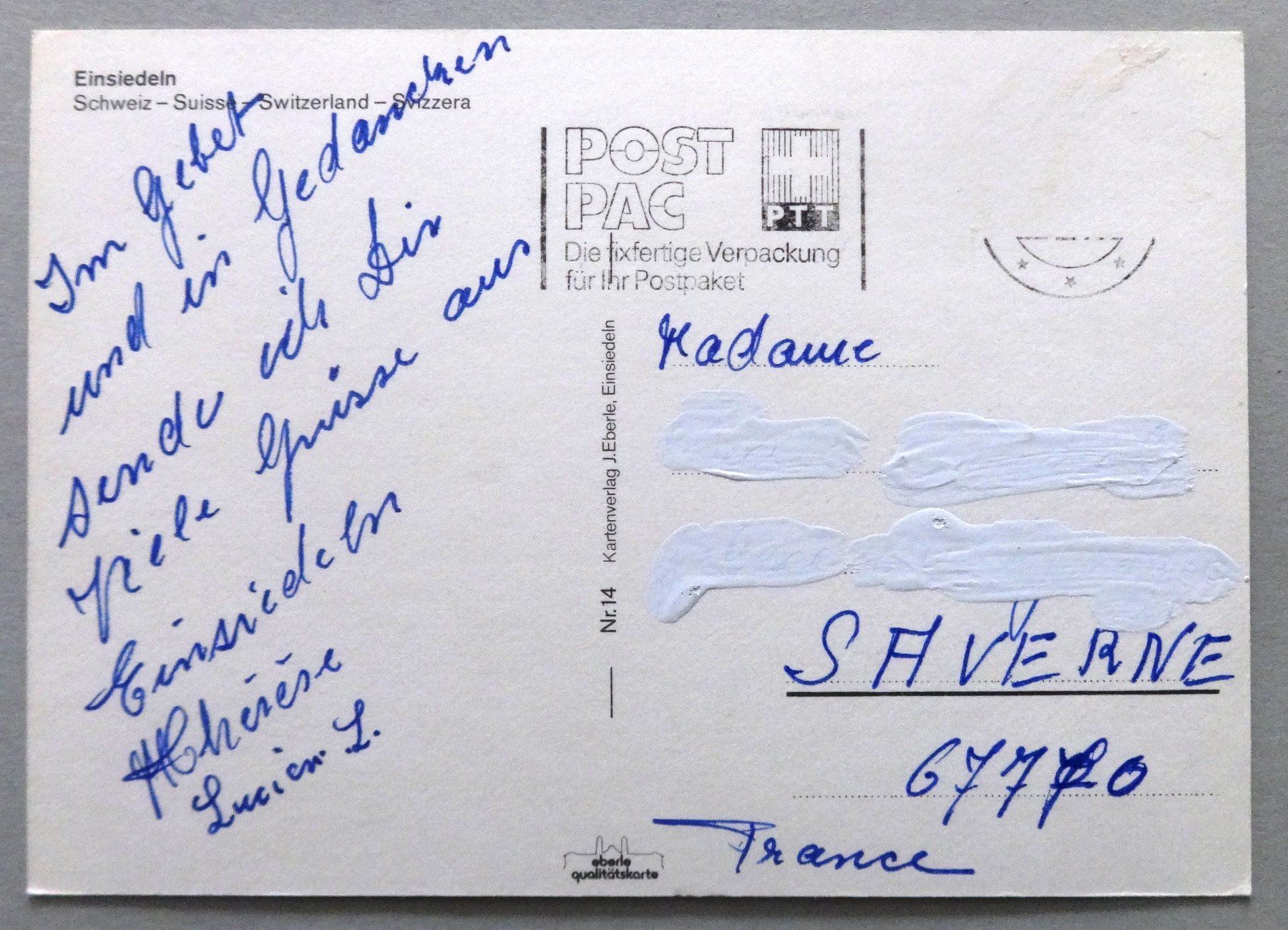 Cartes postales: Einsiedeln – Défectueux à Fétigny par Billy2miny 1