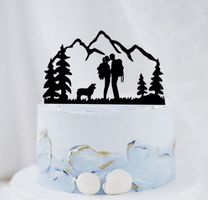 NEUER Torten Topper Wandern mit Hund Hochzeitstorte- 2021143