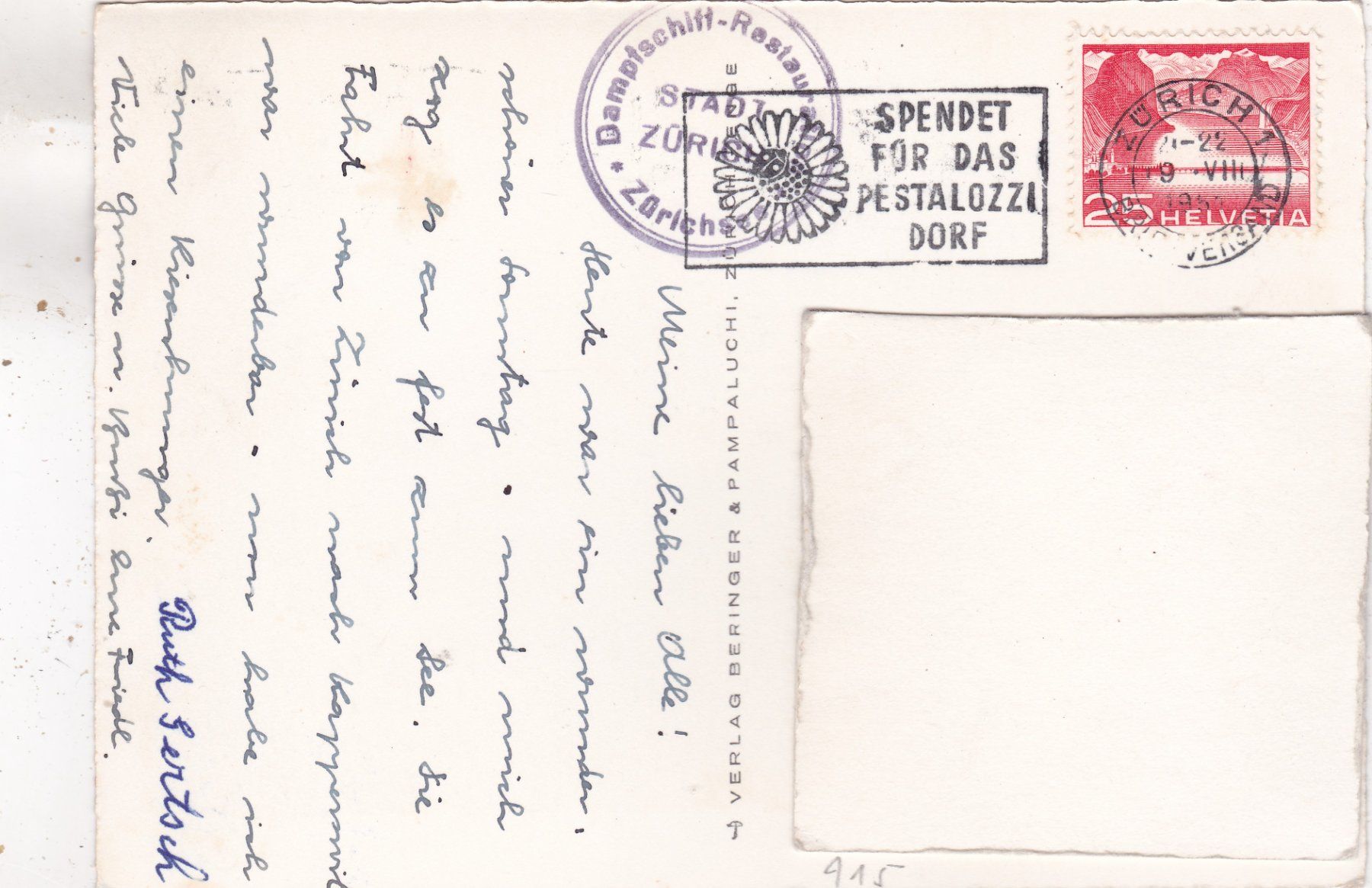 Cartes postales: Zürich Limmat Platzspitz Sihl – D'occasion à Herisau par Lisegrat2008 1