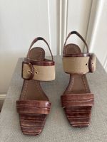 Max Mara Sandals Brown Leather Croco Print Size 39 Used