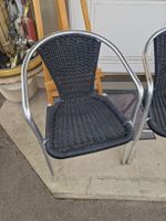 2er Set Gartenstühle Aluminium Rattan Optik Schwarz Sommer ☀