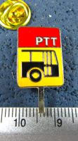 POSTAUTO HALTESTELLE STRASSENTAFEL PIN ENAMEL 25mm SILBRIG