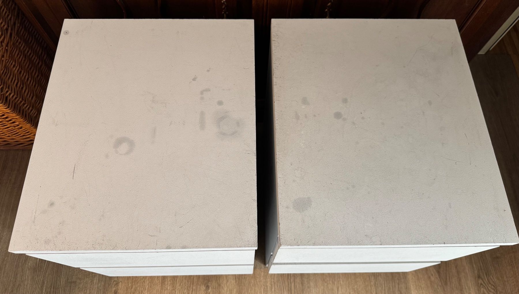 Ikea Nachttische: 2 Stück Ikea Malm Nachttisch hellgrau gestrichen – Gebraucht aus Fislisbach von chili2006 1
