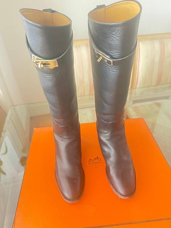 Damenschuhe: Hermés Bottes d'équitation en cuir – Gebraucht aus Pully von Occasions-luxe.Golay 1