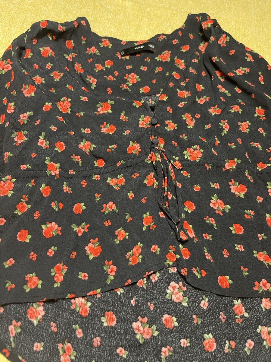 Mango Top: Mango Top corto -viscosa floreale con frange – Nuovo (secondo la descrizione) da Gordevio venduto da LanaZimm 8