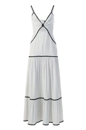 Sommerkleid weiss gepunktet Gr.S / L mit Cut-Outs neuwertig
